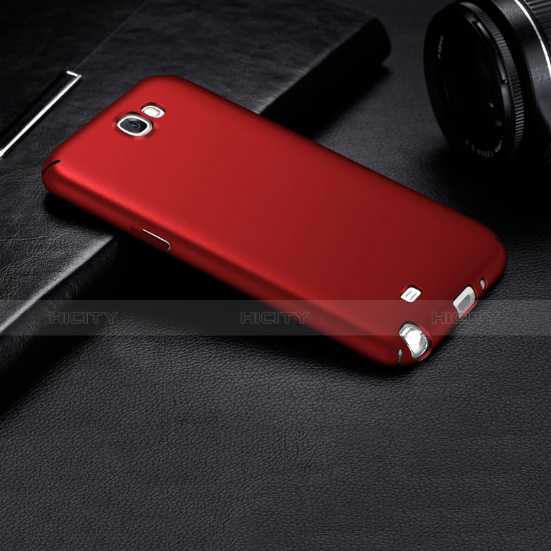 Funda Dura Plastico Rigida Mate M01 para Samsung Galaxy Note 2 N7100 N7105 Rojo