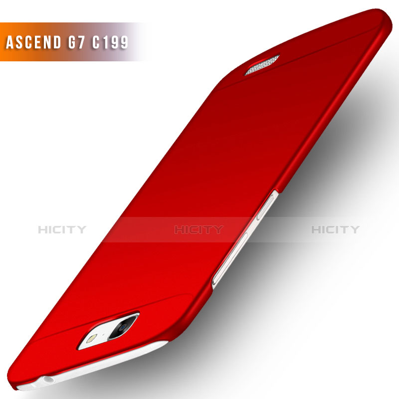 Funda Dura Plastico Rigida Mate M02 para Huawei Ascend G7 Rojo