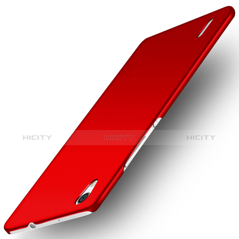 Funda Dura Plastico Rigida Mate M02 para Huawei Ascend P7 Rojo
