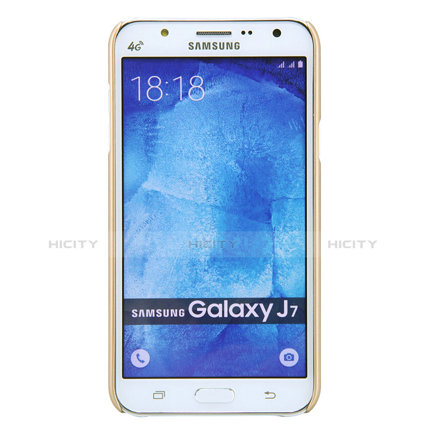 Funda Dura Plastico Rigida Mate M02 para Samsung Galaxy J7 SM-J700F J700H Oro