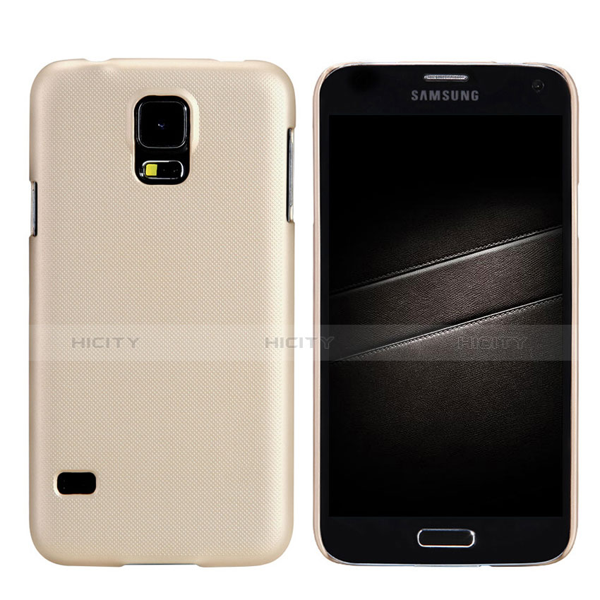 Funda Dura Plastico Rigida Mate M02 para Samsung Galaxy S5 Duos Plus Oro