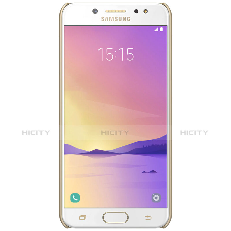 Funda Dura Plastico Rigida Mate M04 para Samsung Galaxy C7 (2017) Oro