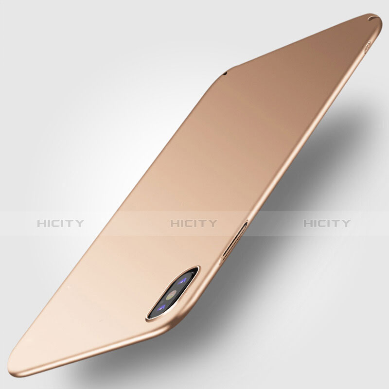 Funda Dura Plastico Rigida Mate M10 para Apple iPhone Xs Max Oro