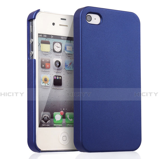 Funda Dura Plastico Rigida Mate para Apple iPhone 4S Azul