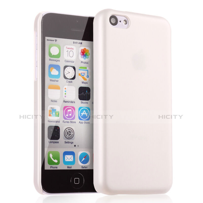 Funda Dura Plastico Rigida Mate para Apple iPhone 5C Blanco
