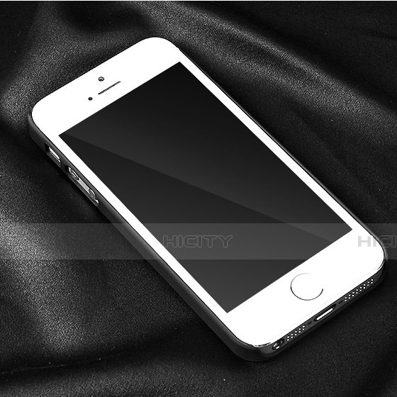 Funda Dura Plastico Rigida Mate para Apple iPhone 5S Negro