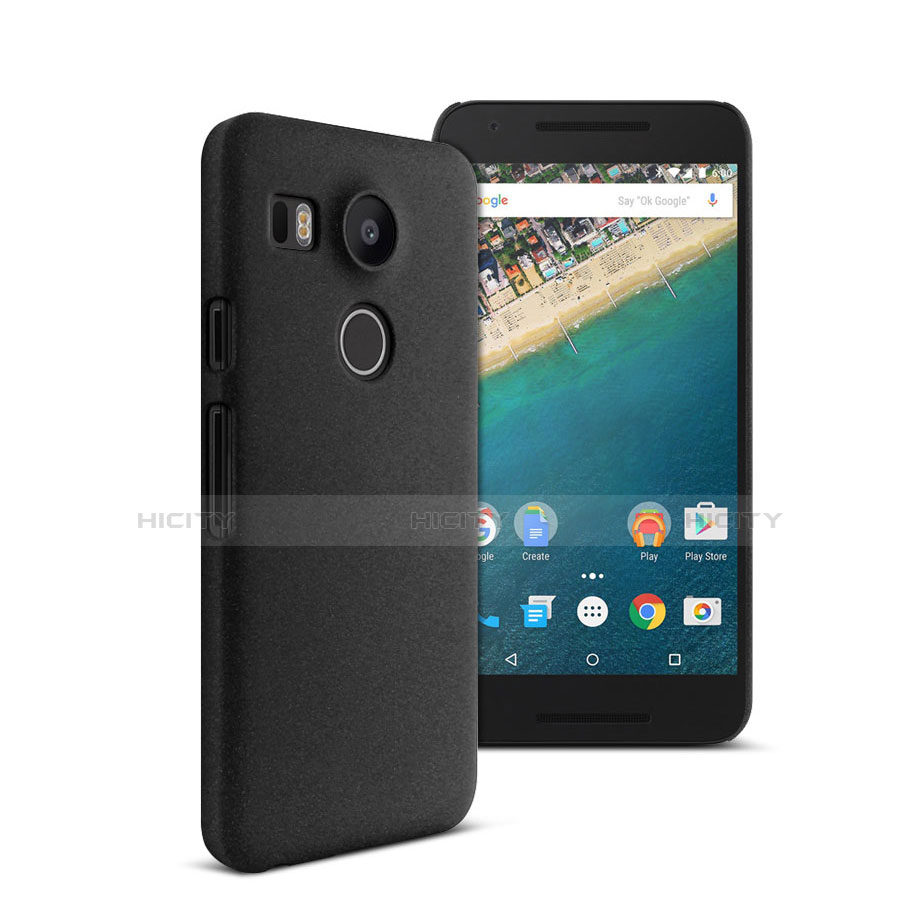 Funda Dura Plastico Rigida Mate para Google Nexus 5X Negro