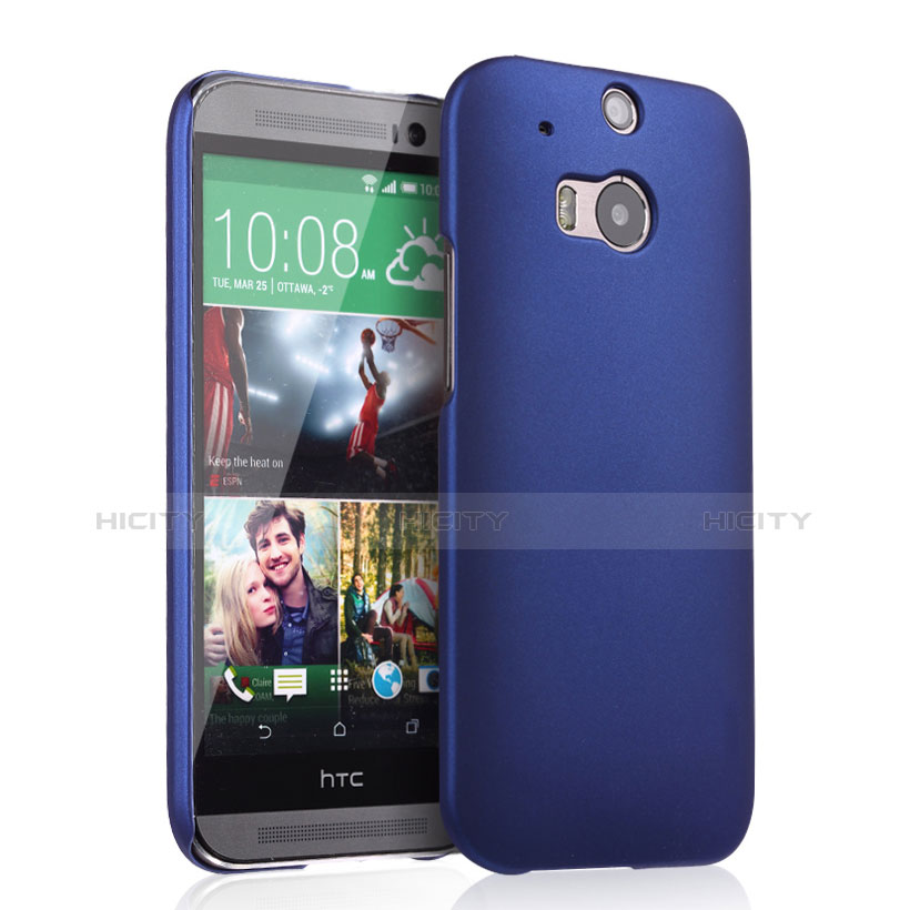 Funda Dura Plastico Rigida Mate para HTC One M8 Azul