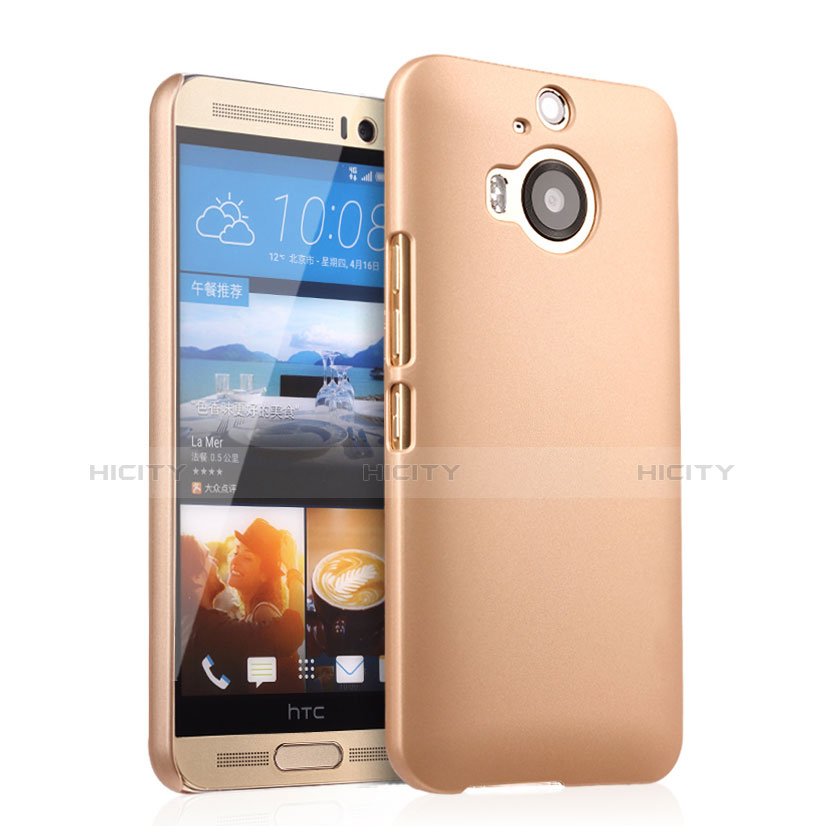 Funda Dura Plastico Rigida Mate para HTC One M9 Plus Oro