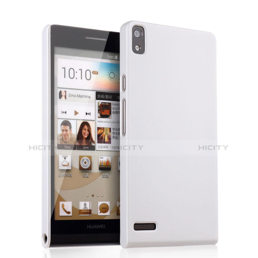 Funda Dura Plastico Rigida Mate para Huawei Ascend P6 Blanco