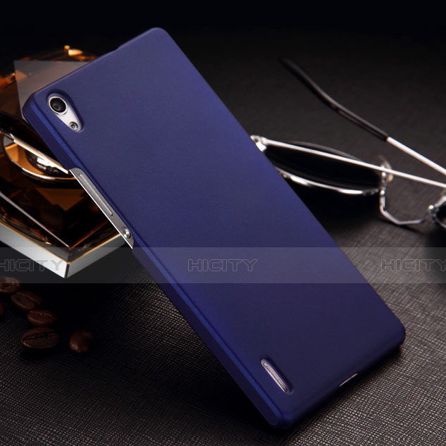 Funda Dura Plastico Rigida Mate para Huawei Ascend P7 Azul