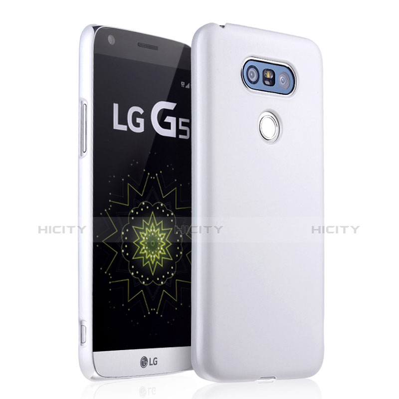 Funda Dura Plastico Rigida Mate para LG G5 Blanco