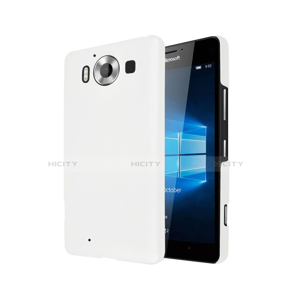 Funda Dura Plastico Rigida Mate para Microsoft Lumia 950 Blanco