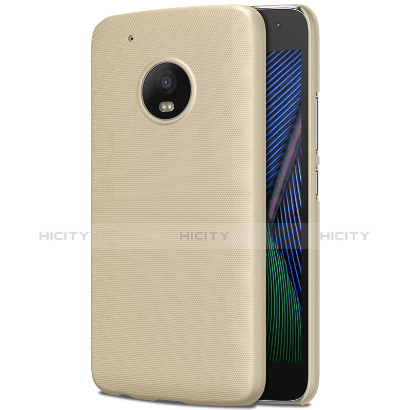 Funda Dura Plastico Rigida Mate para Motorola Moto G5 Plus Oro