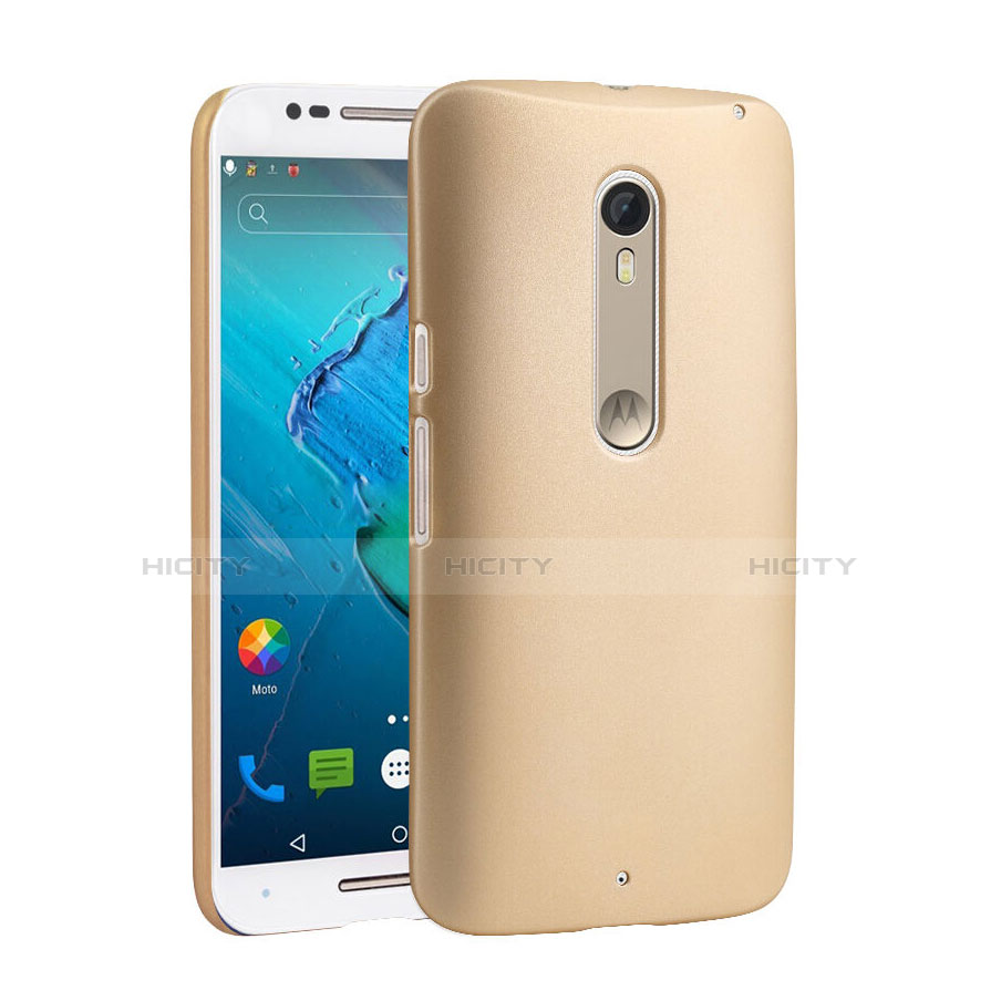 Funda Dura Plastico Rigida Mate para Motorola Moto X Style Oro