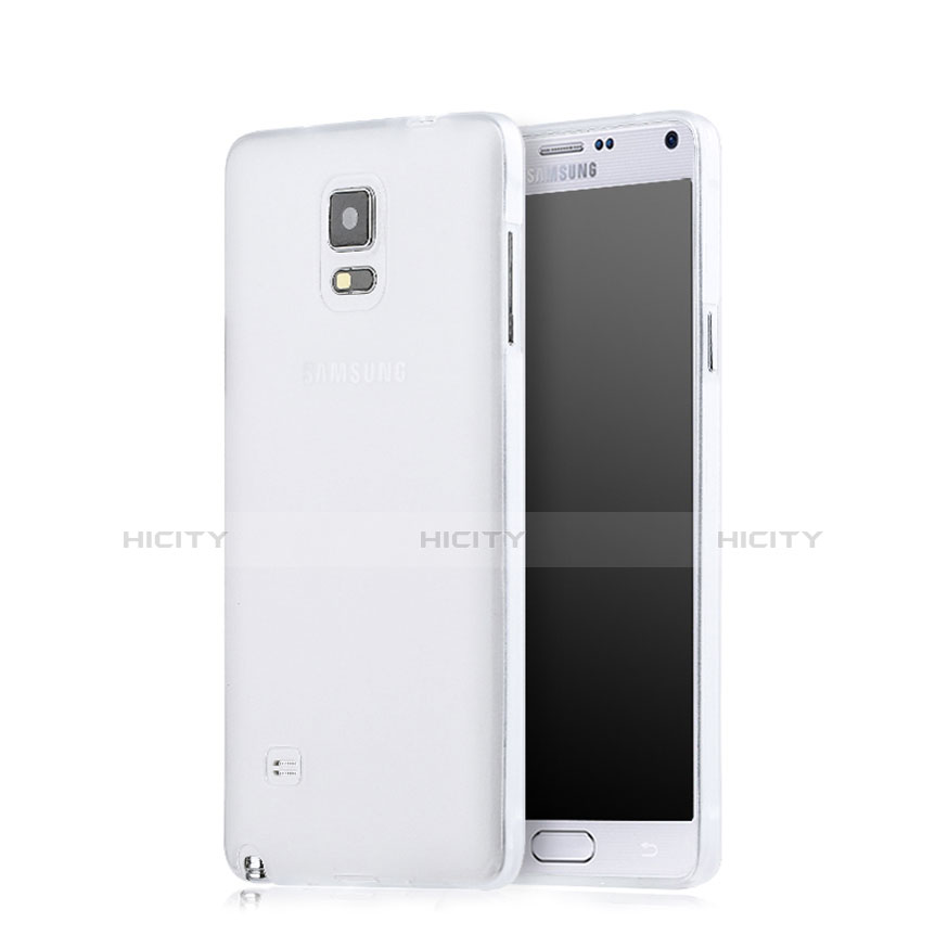 Funda Dura Plastico Rigida Mate para Samsung Galaxy Note 4 SM-N910F Blanco