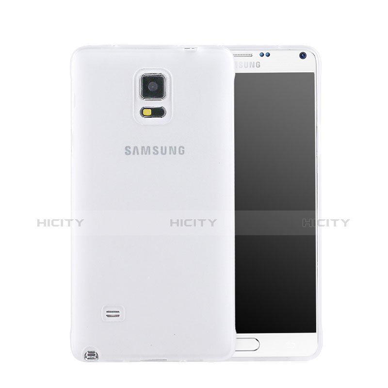 Funda Dura Plastico Rigida Mate para Samsung Galaxy Note 4 SM-N910F Blanco