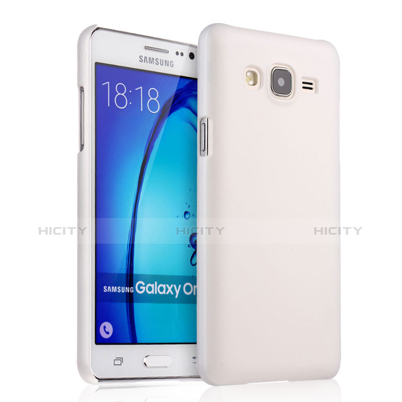 Funda Dura Plastico Rigida Mate para Samsung Galaxy On5 Pro Blanco