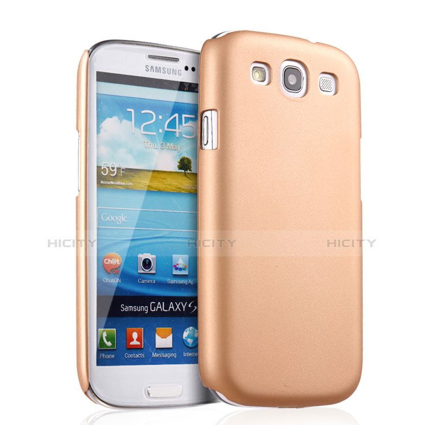 Funda Dura Plastico Rigida Mate para Samsung Galaxy S3 i9300 Oro