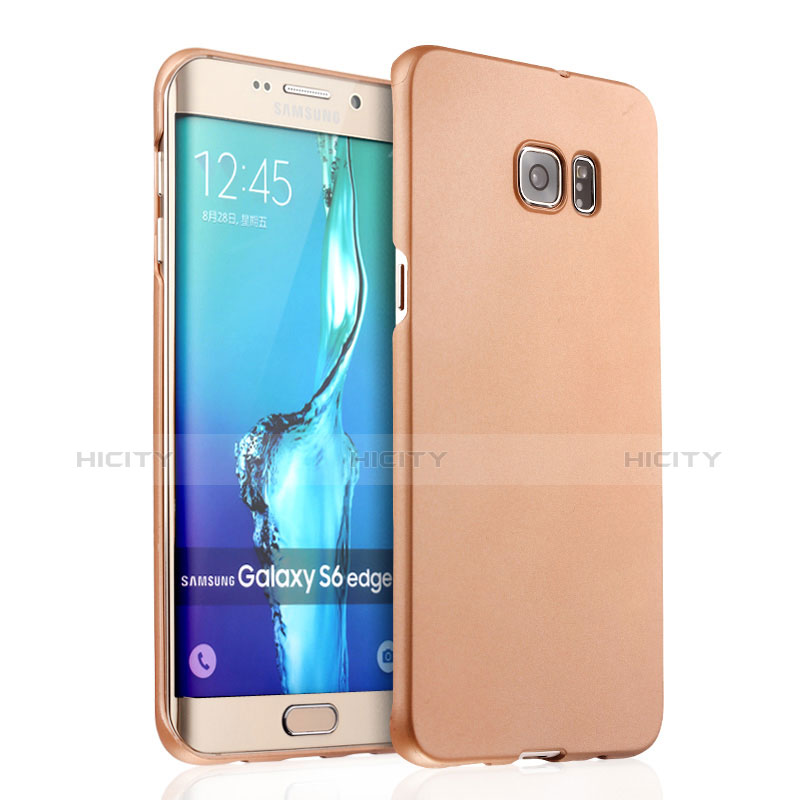 Funda Dura Plastico Rigida Mate para Samsung Galaxy S6 Edge+ Plus SM-G928F Oro