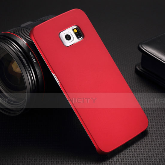 Funda Dura Plastico Rigida Mate para Samsung Galaxy S6 Edge SM-G925 Rojo