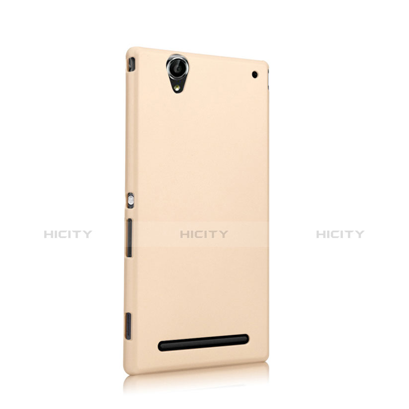 Funda Dura Plastico Rigida Mate para Sony Xperia T2 Ultra Dual Oro