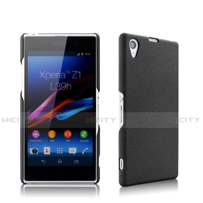 Funda Dura Plastico Rigida Mate para Sony Xperia Z1 L39h Negro