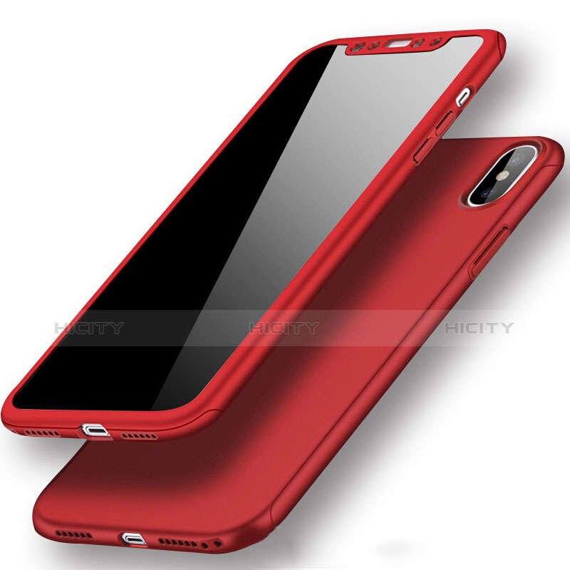 Funda Dura Plastico Rigida Mate S02 para Apple iPhone X Rojo
