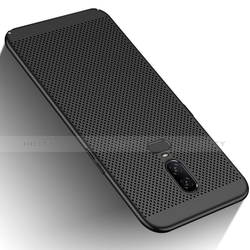 Funda Dura Plastico Rigida Perforada M01 para OnePlus 6 Negro