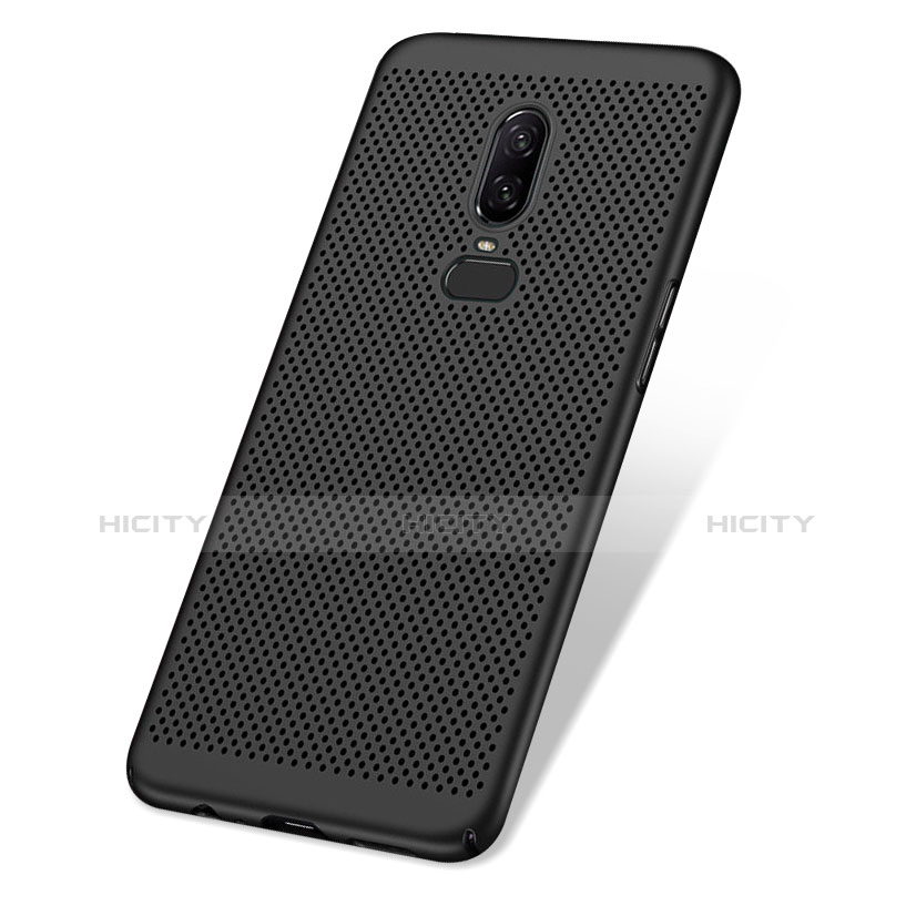 Funda Dura Plastico Rigida Perforada M01 para OnePlus 6 Negro