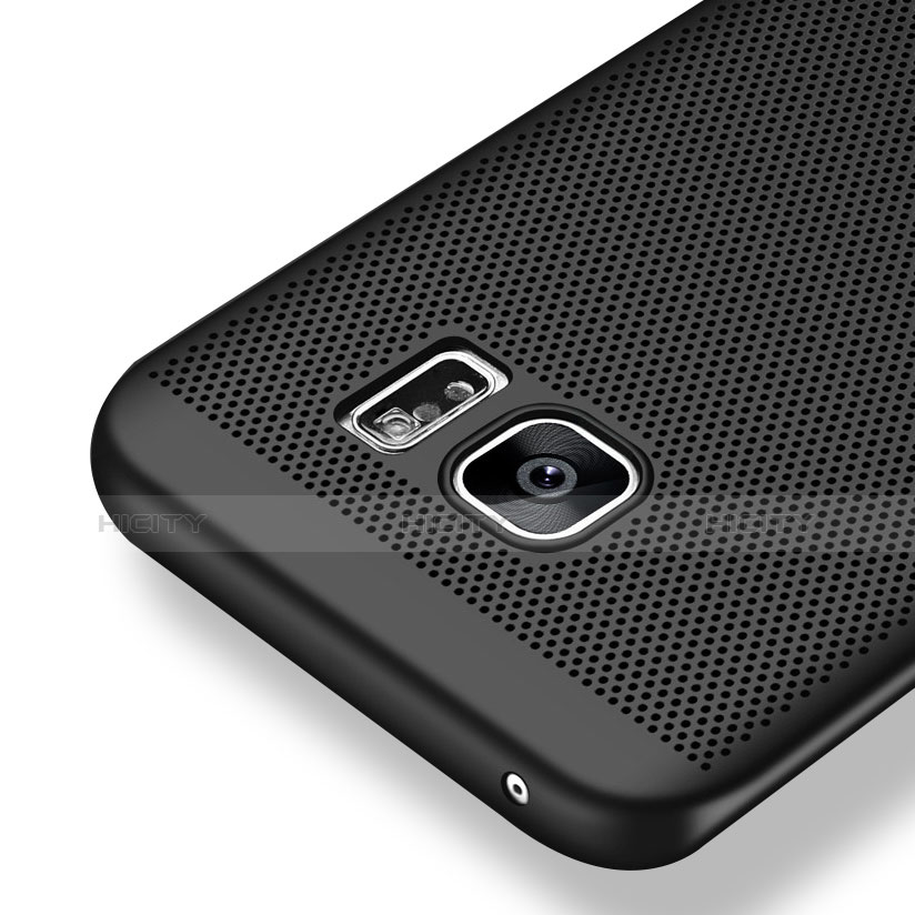 Funda Dura Plastico Rigida Perforada M01 para Samsung Galaxy S7 Edge G935F Negro