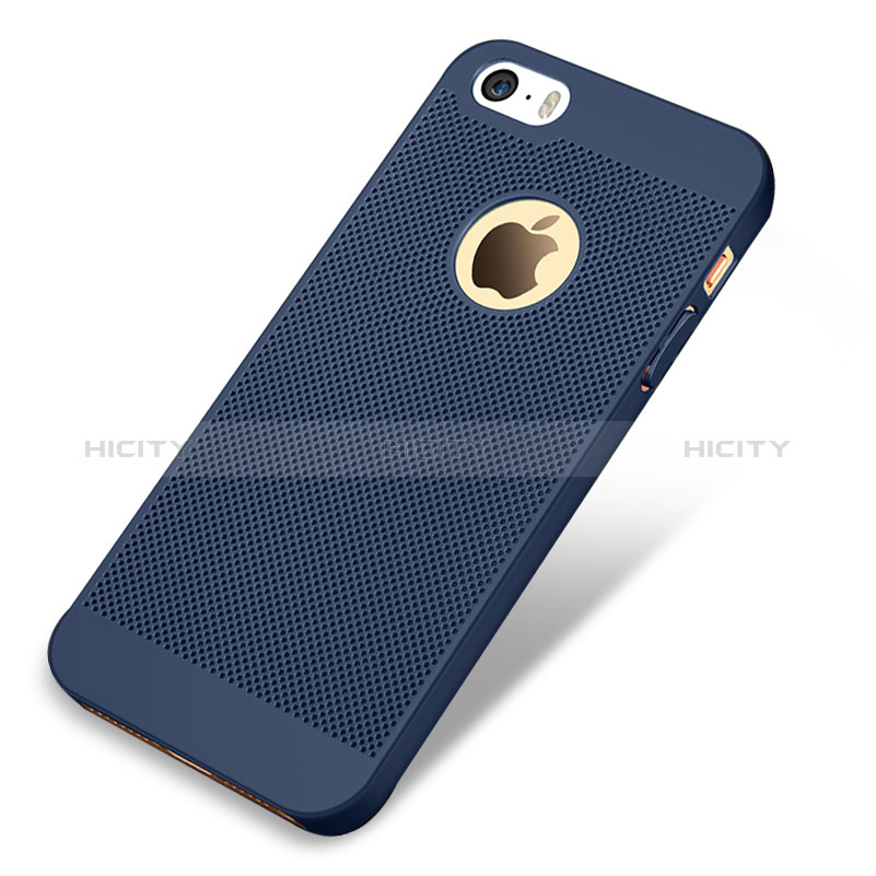 Funda Dura Plastico Rigida Perforada para Apple iPhone SE Azul