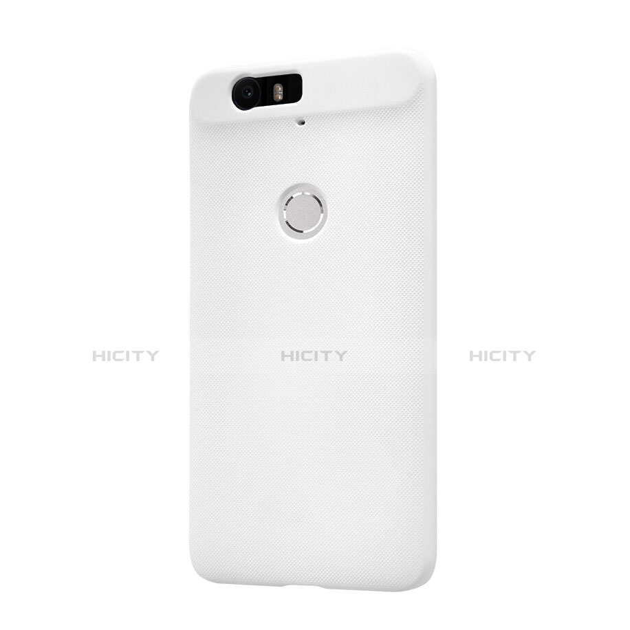 Funda Dura Plastico Rigida Perforada para Google Nexus 6P Blanco