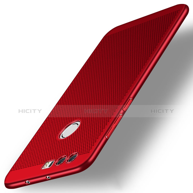 Funda Dura Plastico Rigida Perforada para Huawei Honor 8 Rojo