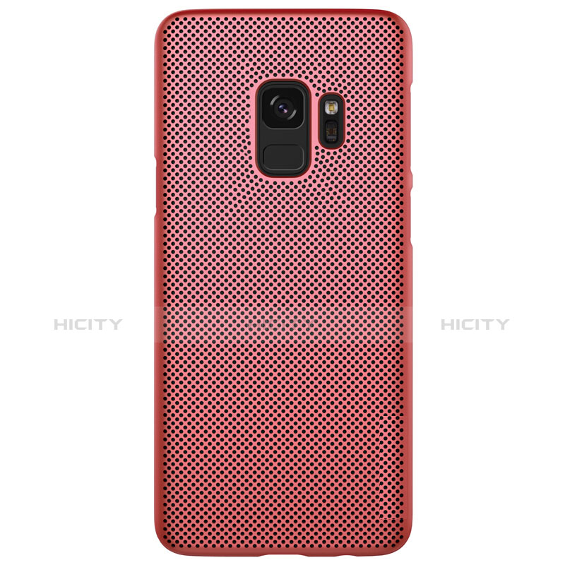 Funda Dura Plastico Rigida Perforada para Samsung Galaxy S9 Rojo
