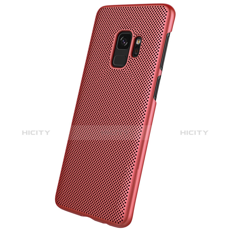 Funda Dura Plastico Rigida Perforada para Samsung Galaxy S9 Rojo