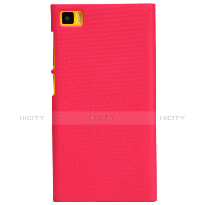 Funda Dura Plastico Rigida Perforada para Xiaomi Mi 3 Rojo