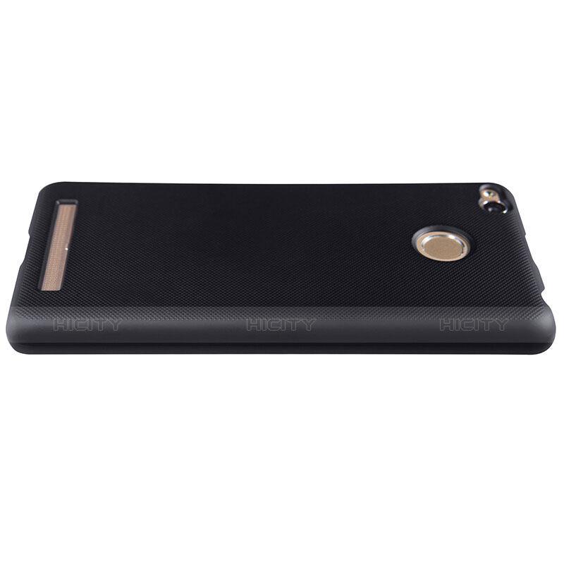 Funda Dura Plastico Rigida Perforada para Xiaomi Redmi 3 High Edition Negro