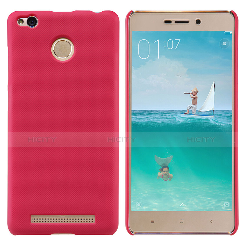 Funda Dura Plastico Rigida Perforada para Xiaomi Redmi 3S Rojo