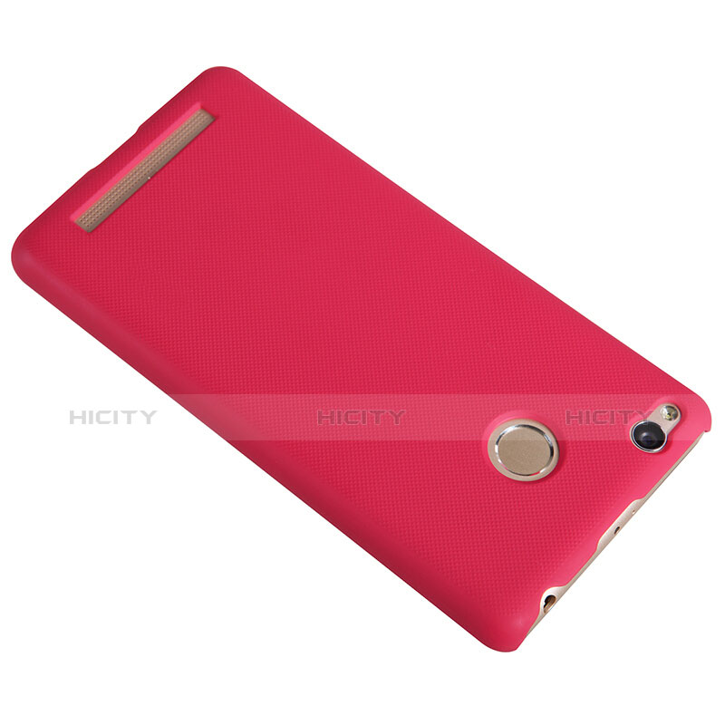 Funda Dura Plastico Rigida Perforada para Xiaomi Redmi 3X Rojo