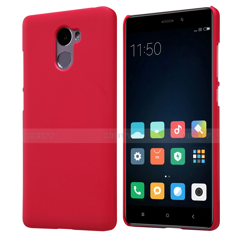 Funda Dura Plastico Rigida Perforada para Xiaomi Redmi 4 Standard Edition Rojo