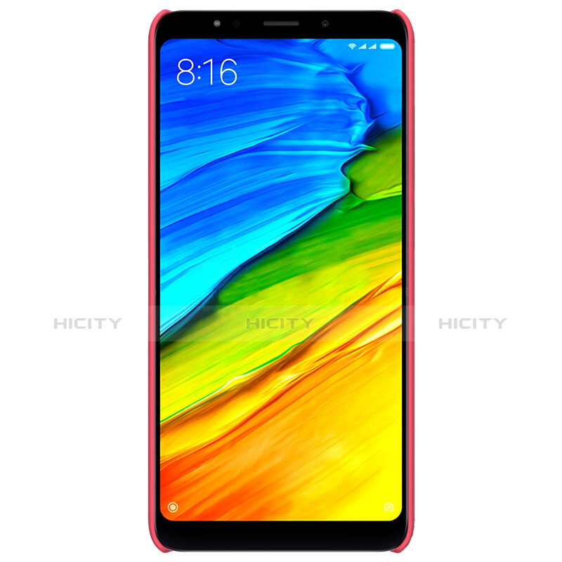 Funda Dura Plastico Rigida Perforada para Xiaomi Redmi Note 5 Indian Version Rojo