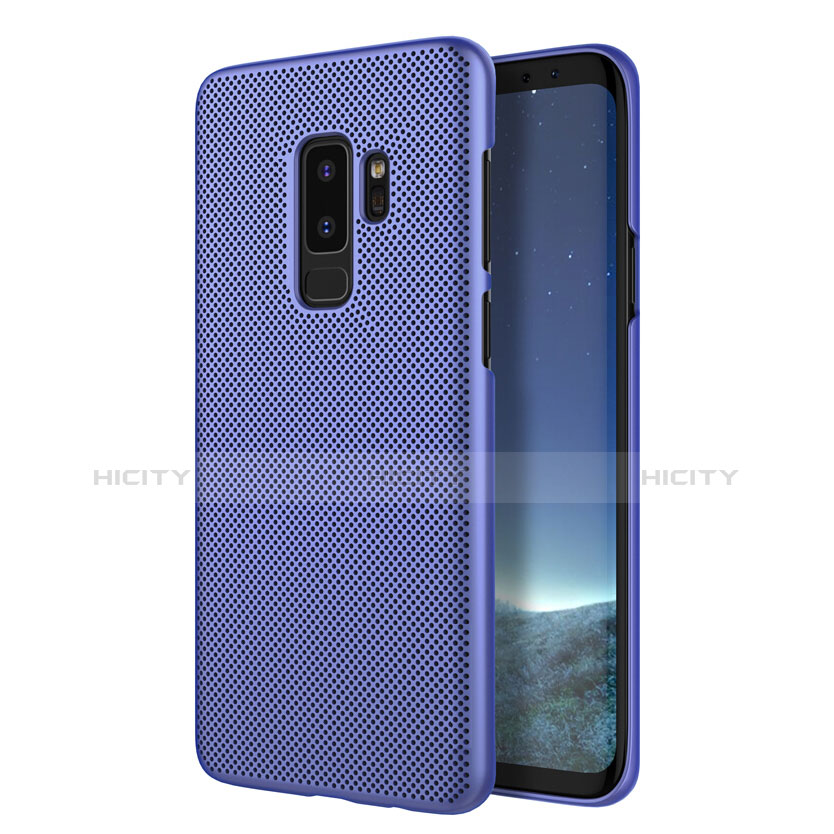 Funda Dura Plastico Rigida Perforada R01 para Samsung Galaxy S9 Plus Azul