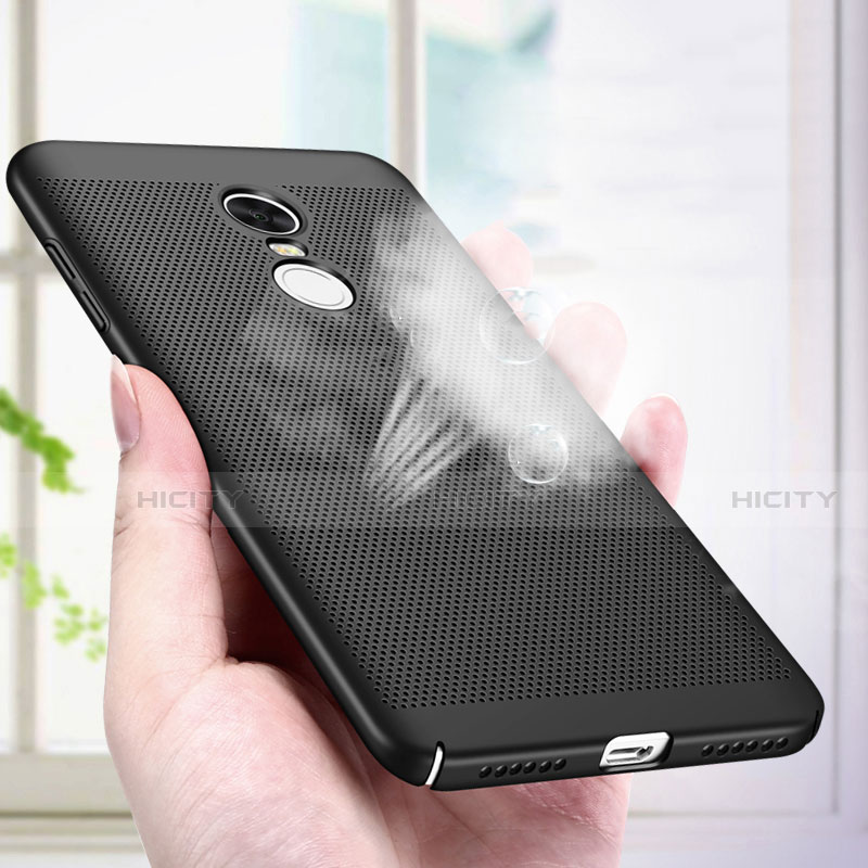 Funda Dura Plastico Rigida Perforada R01 para Xiaomi Redmi Note 4X High Edition Negro