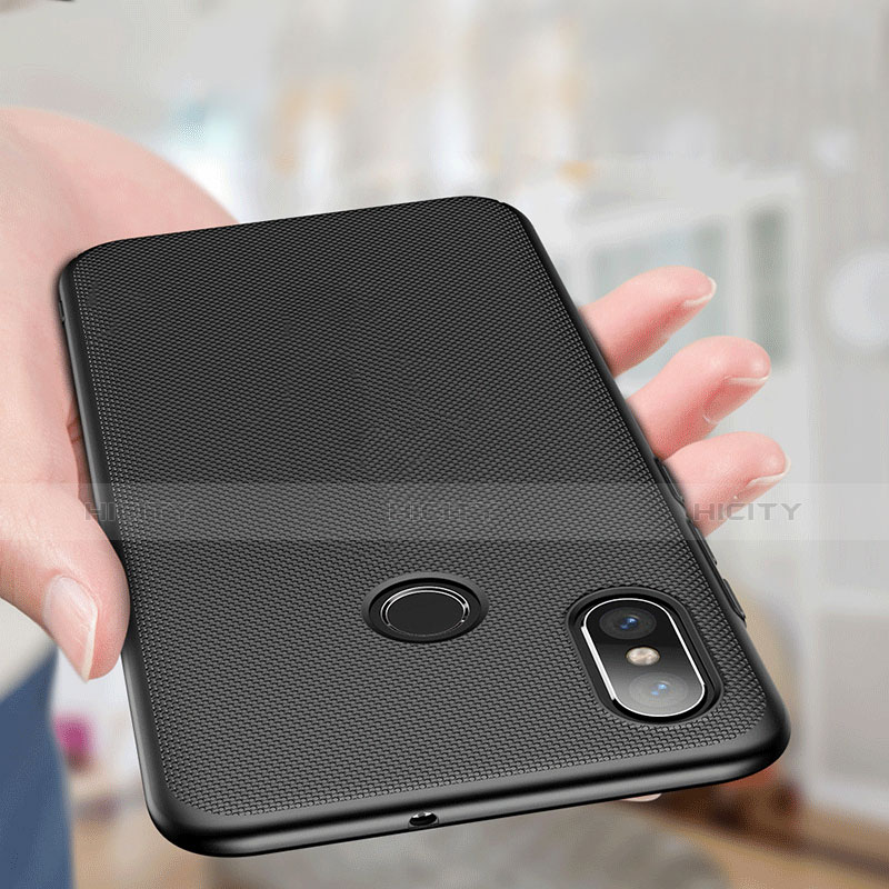 Funda Dura Plastico Rigida Perforada W01 para Xiaomi Mi 8 Negro