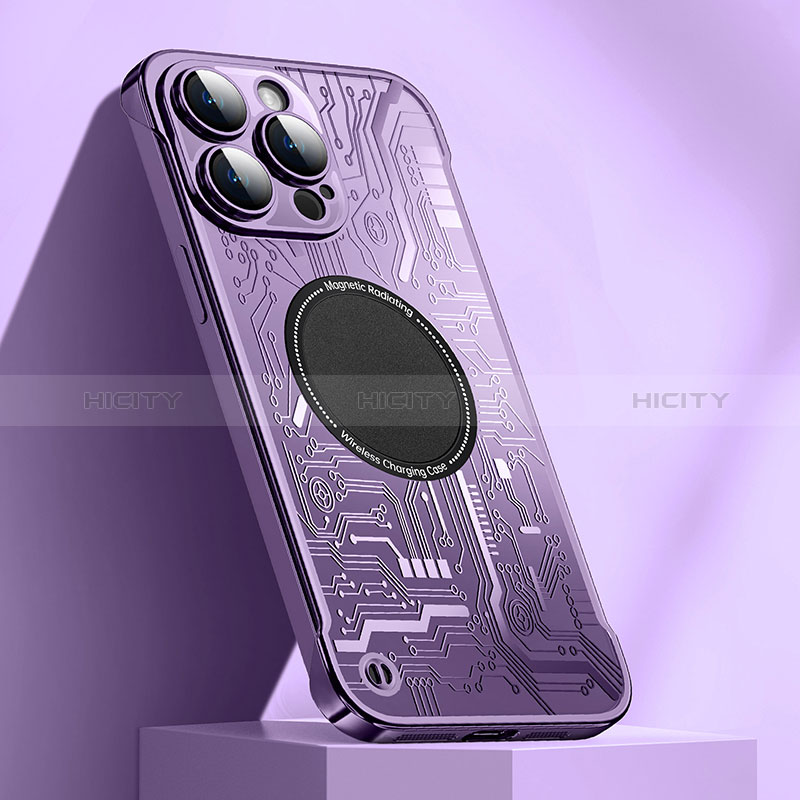 Funda Dura Plastico Rigida Sin Marco Carcasa Mate con Mag-Safe Magnetic ZL1 para Apple iPhone 14 Pro Max Morado