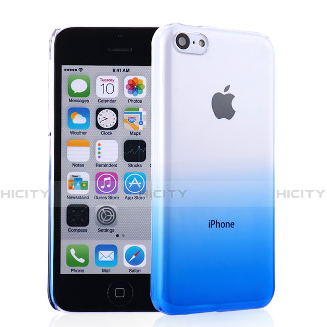 Funda Dura Plastico Rigida Transparente Gradient para Apple iPhone 5C Azul
