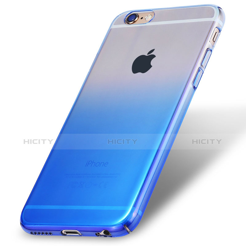 Funda Dura Plastico Rigida Transparente Gradient para Apple iPhone 6S Azul