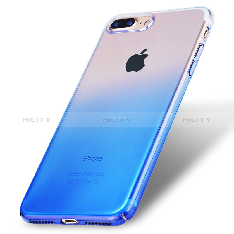 Funda Dura Plastico Rigida Transparente Gradient para Apple iPhone 8 Plus Azul