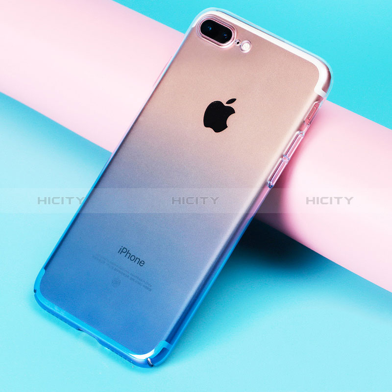 Funda Dura Plastico Rigida Transparente Gradient para Apple iPhone 8 Plus Azul